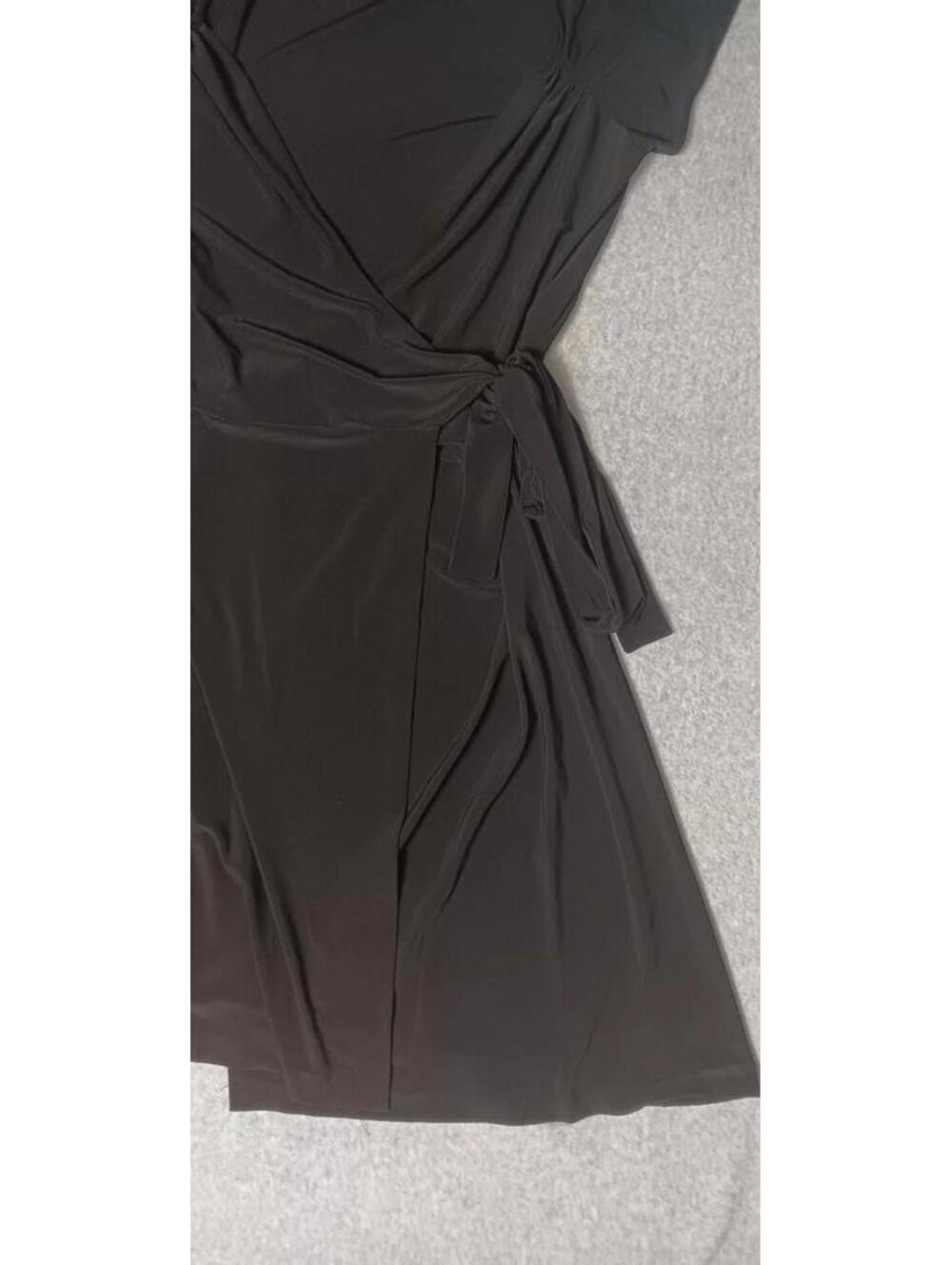 Norma Kamali Wrap Dress Womens Size XXL Black Vneck Short Sleeve Stretch... - Picture 12 of 15